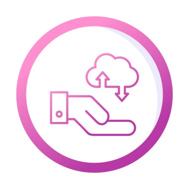 Bulut Veri Aktarımı renk çizgisi simgesi