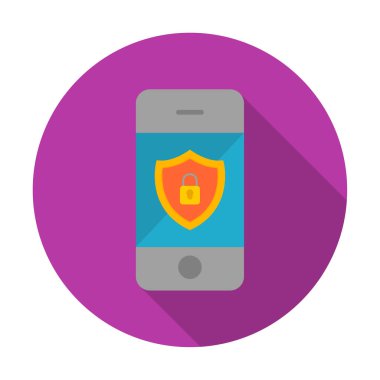 Gezici Güvenlik. Web simgesi basit illüstrasyon                     