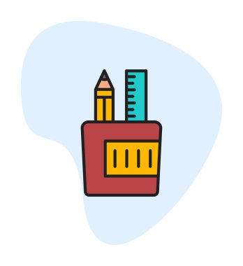 Kırtasiye web simgesi beyaz arkaplanda izole edildi