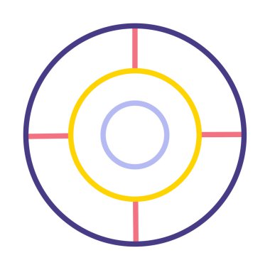 Basit hedef simgesi, hedef, vektör illüstrasyonu