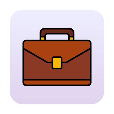 Evrak çantası vektör düz simgesi. İş durumu simgesi, bavul emojisi, vektör illüstrasyonu