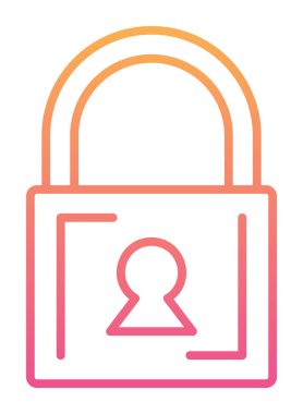 Asma kilit. Web simgesi basit illüstrasyon