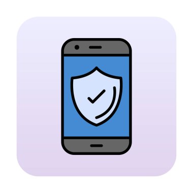 Güvenlik Düz simgesi, Kalkanlı Telefon 