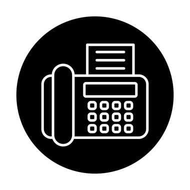 Faks makinesi. Web simgesi basit illüstrasyon