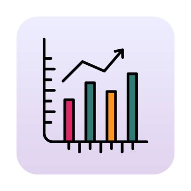Hisse senetleri büyüyor. Web simgesi basit illüstrasyon