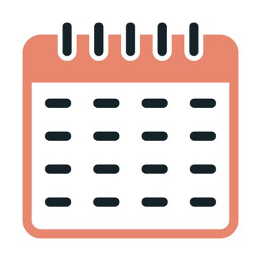 Takvim düzlüğü simgesi, vektör illüstrasyonu 