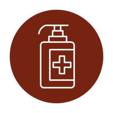 Bir dezenfektan şişesinin basit bir çizimi