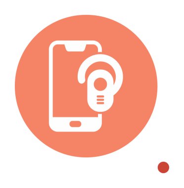 Kulaklık ve akıllı telefon web simgesi, vektör illüstrasyonu