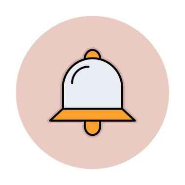 Basit Bildirim Zili simgesi, vektör illüstrasyonu