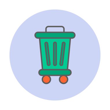 Çöp kutusu web simgesi, vektör illüstrasyonu