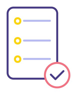 Simge vektör illüstrasyonunu onayla, kontrol listesi 