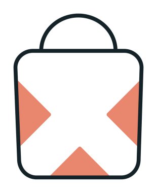 Alışveriş poşeti simgesi, vektör illüstrasyonu 