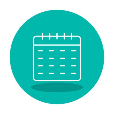 Takvim düzlüğü simgesi, vektör illüstrasyonu 