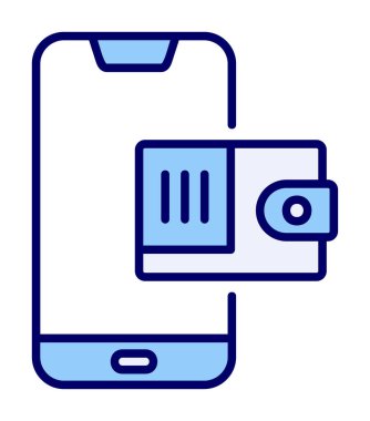 m-cüzdan vektör çizim tasarım ile Smartphone aygıtı