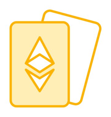 ethereum kartları simgesi, vektör illüstrasyonu
