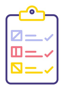 Kontrol listesi vektör simgesi modern basit vektör illüstrasyonu