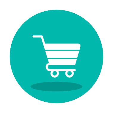 Alışveriş arabası simgesi, vektör çizimi basit tasarım