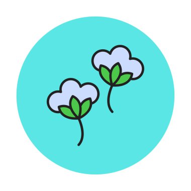 Pamuk çiçeklerinin basit web çizimi