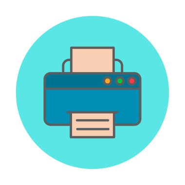 yazıcı simgesi web basit illüstrasyon