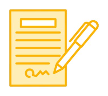 contract icon, vector illustration simple design