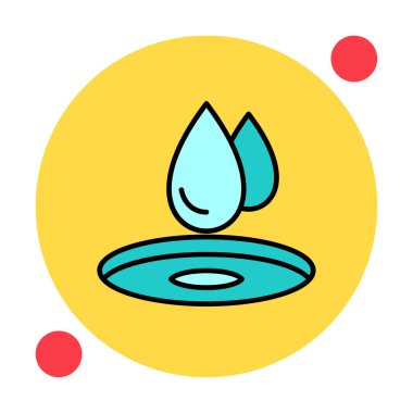 su damlası ağ simgesi, vektör illüstrasyonu 