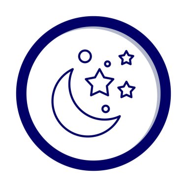 Ay ve yıldızlar. Web simgesi basit illüstrasyon