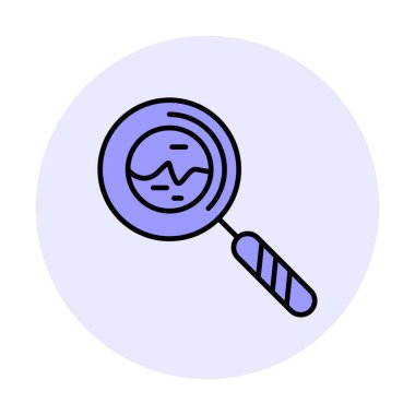 Büyüteç simgesi. Arama tuşu, renkli vektör illüstrasyonu 