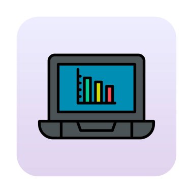 Çevrimiçi Bar Grafik simgesi vektör illüstrasyonu