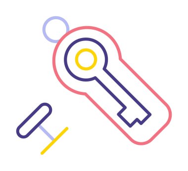 Anahtar sembolü web simgesi, vektör illüstrasyonu