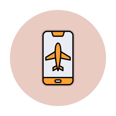 Akıllı telefon ekranında uçak kipi, vektör illüstrasyonu 