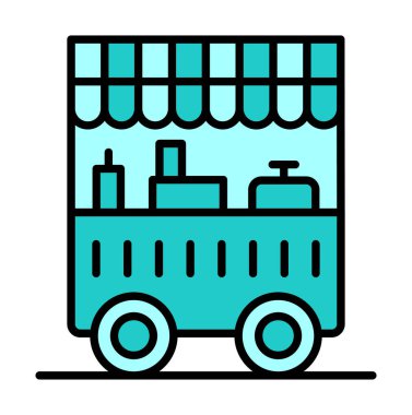 Yemek arabası simgesinin vektör illüstrasyonu 