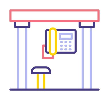 Basit Telefon Simgesi, vektör illüstrasyonu