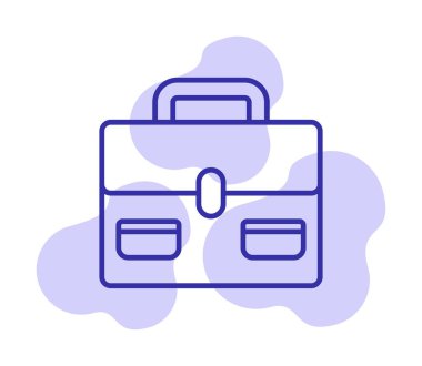 Evrak çantası vektör düz simgesi. İş durumu simgesi, bavul emojisi, vektör illüstrasyonu