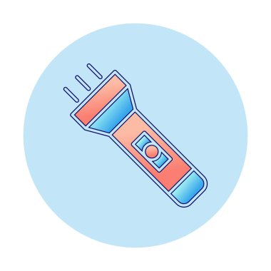 Seyahat fenerinin düz simgesi. Renkli vektör çizimi