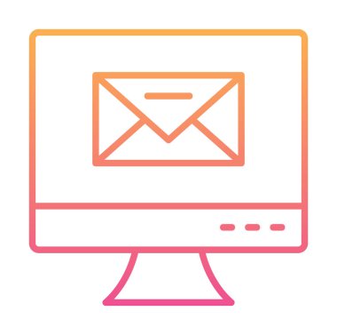 Basit e- posta simgesi, vektör illüstrasyonu