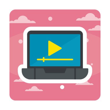 Video Ad simgesi vektör illüstrasyonu