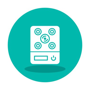 İndüksiyon Soba simgesi vektör illüstrasyonu