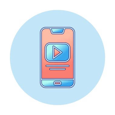 Video simge vektör çizim oynamak