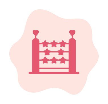 abaküs düz simgesi, vektör illüstrasyonu