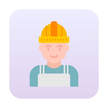 Kask simgesi olan işçiler, vektör illüstrasyonu 