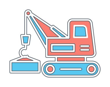 Yapı vinç simgesi, vektör illüstrasyon tasarımı