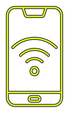 Akıllı telefon kablosuz interneti. Web simgesi basit illüstrasyon