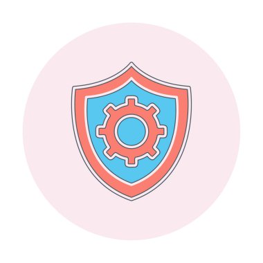 Güvenlik kalkanı simgesi koruma konsepti, vektör illüstrasyonu