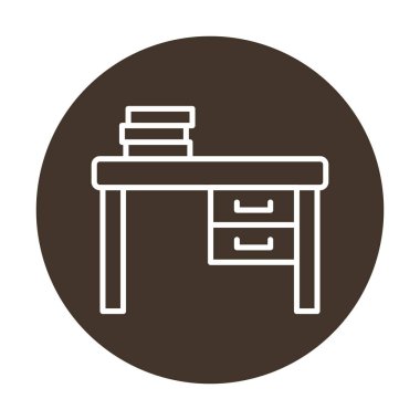 Çalışma masası simgesi, vektör illüstrasyonu basit tasarım