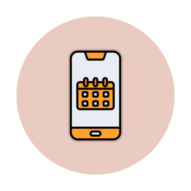 Beyaz arkaplanda Akıllı Telefon Takvim vektör çizelgesi