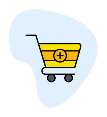 Cart alışveriş simgesine basit Ekle, vektör illüstrasyonu