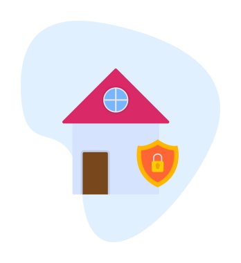 ev güvenlik simgesi, vektör çizim                                    