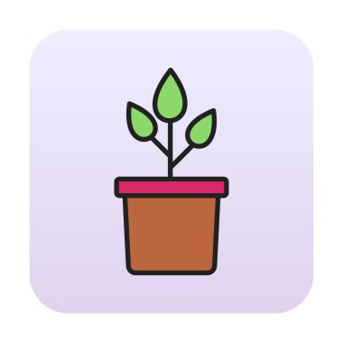 pot simge vektör çizim bitki