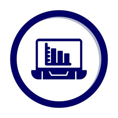 Çevrimiçi Bar Grafik simgesi vektör illüstrasyonu