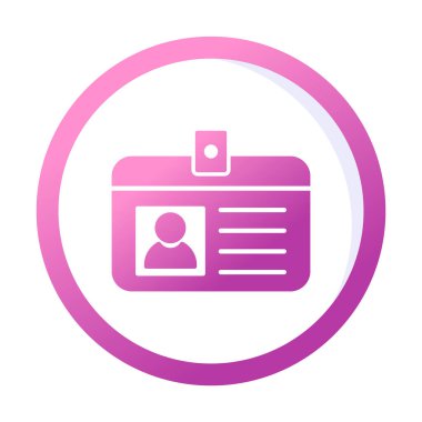 kimlik kartı düz vektör simgesi